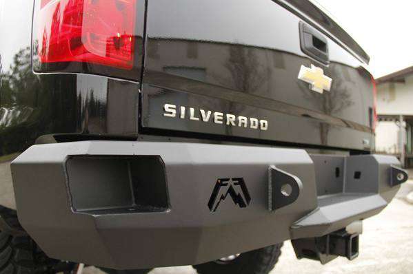 Fab Fours CH14 - W3050 - 1 GMC Sierra 2500/3500 HD 2015 - 2019 Premium Rear Bumper Non - Sensor - Rugged Truck Gear