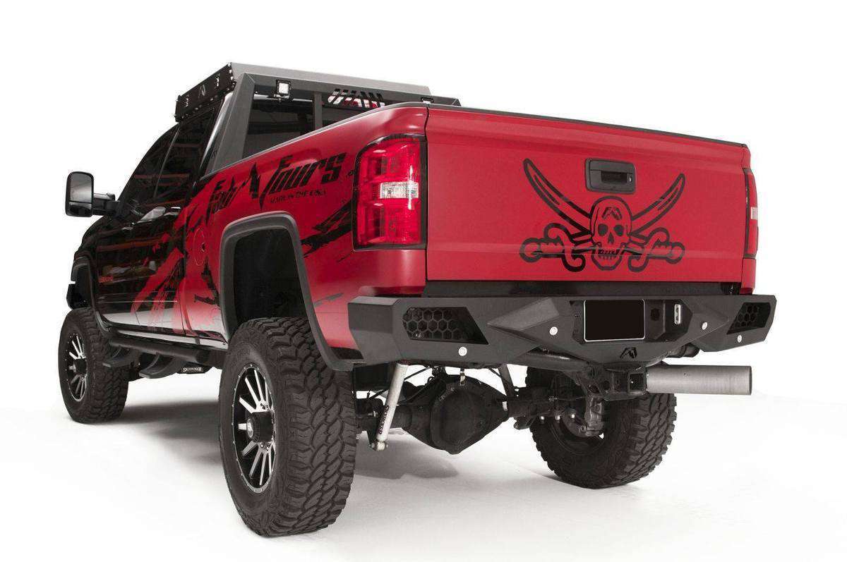 Fab Fours CH15-E3051-1 Chevy Silverado 2500/3500 HD 2015-2019 Vengeance Rear Bumper-BumperStock