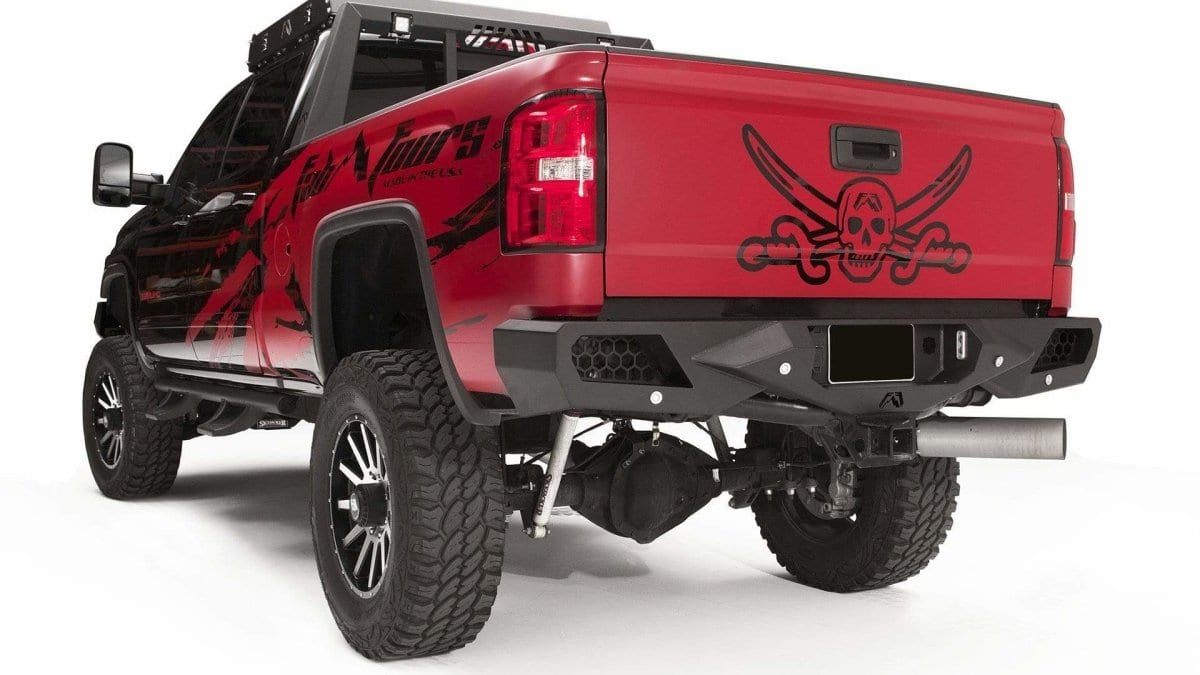Fab Fours CH15 - E3051 - 1 GMC Sierra 2500/3500 HD 2015 - 2019 Vengeance Rear Bumper - Rugged Truck Gear