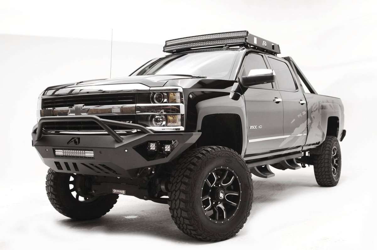 Fab Fours CH15 - V3052 - 1 Chevy Silverado 2500/3500 HD 2015 - 2019 Vengeance Front Bumper Pre - Runner Guard - Rugged Truck Gear