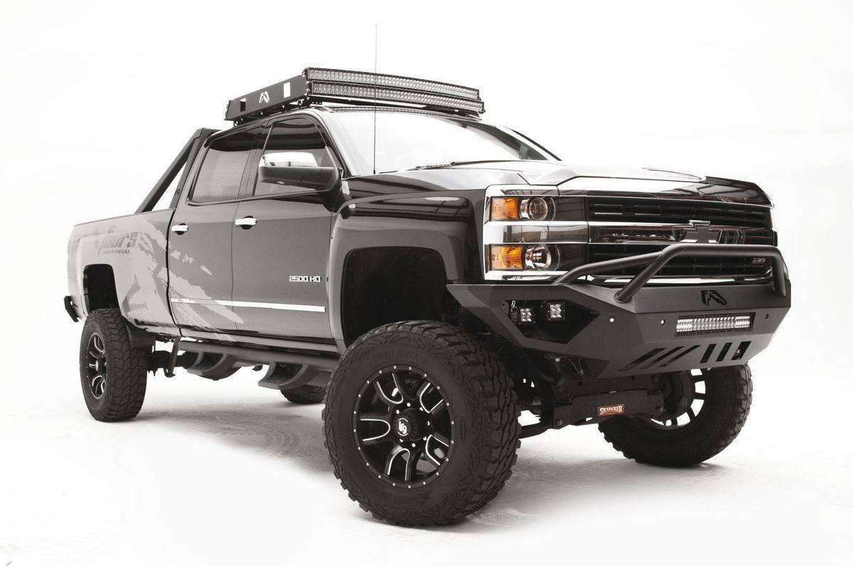 Fab Fours CH15 - V3052 - 1 Chevy Silverado 2500/3500 HD 2015 - 2019 Vengeance Front Bumper Pre - Runner Guard - Rugged Truck Gear