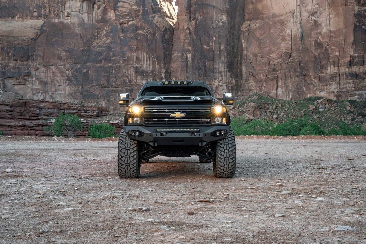 Fab Fours CH15 - X2751 - 1 2015 - 2019 Chevy Silverado 2500/3500 HD Matrix Front Bumper Winch Ready No Guard - Rugged Truck Gear