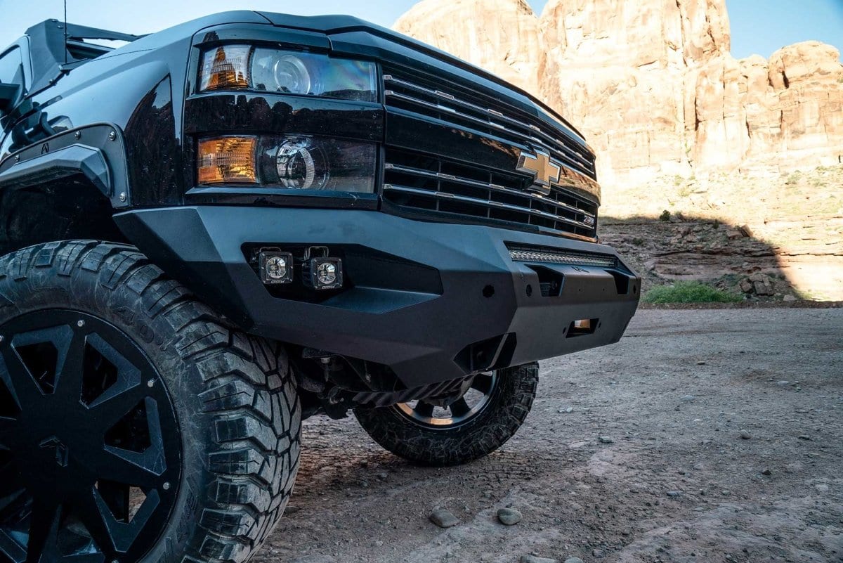 Fab Fours CH15 - X2751 - 1 2015 - 2019 Chevy Silverado 2500/3500 HD Matrix Front Bumper Winch Ready No Guard - Rugged Truck Gear