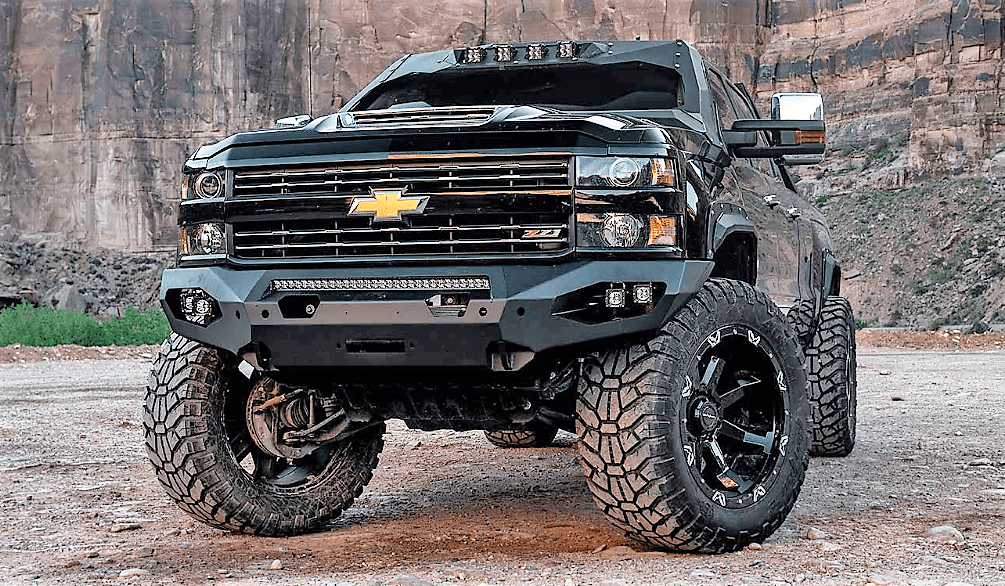 Fab Fours CH15 - X2751 - 1 2015 - 2019 Chevy Silverado 2500/3500 HD Matrix Front Bumper Winch Ready No Guard - Rugged Truck Gear