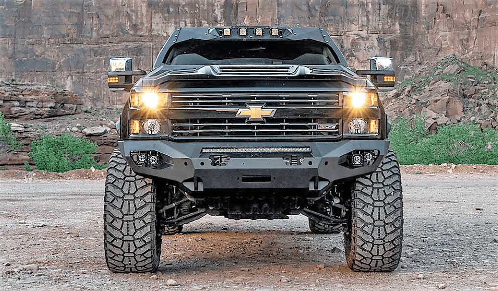 Fab Fours CH15 - X2751 - 1 2015 - 2019 Chevy Silverado 2500/3500 HD Matrix Front Bumper Winch Ready No Guard - Rugged Truck Gear