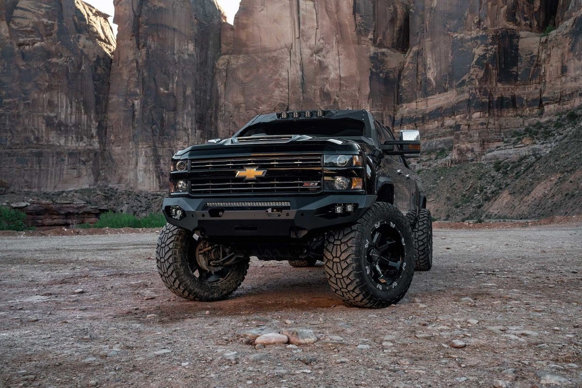 Fab Fours CH15 - X2751 - 1 2015 - 2019 Chevy Silverado 2500/3500 HD Matrix Front Bumper Winch Ready No Guard - Rugged Truck Gear