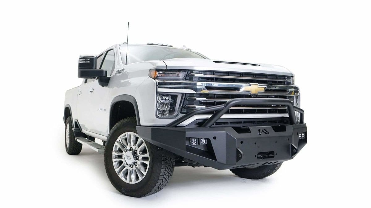 Fab Fours CH20 - A4952 - 1 2020 - 2023 Chevy Silverado 2500/3500 HD New Premium Front Bumper Winch Ready Pre - Runner Guard - Rugged Truck Gear