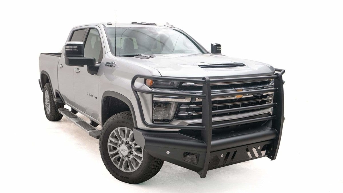 Fab Fours CH20 - Q4960 - 1 2020 - 2023 Chevy Silverado 2500/3500 HD Black Steel Elite Front Bumper Full Guard - Rugged Truck Gear