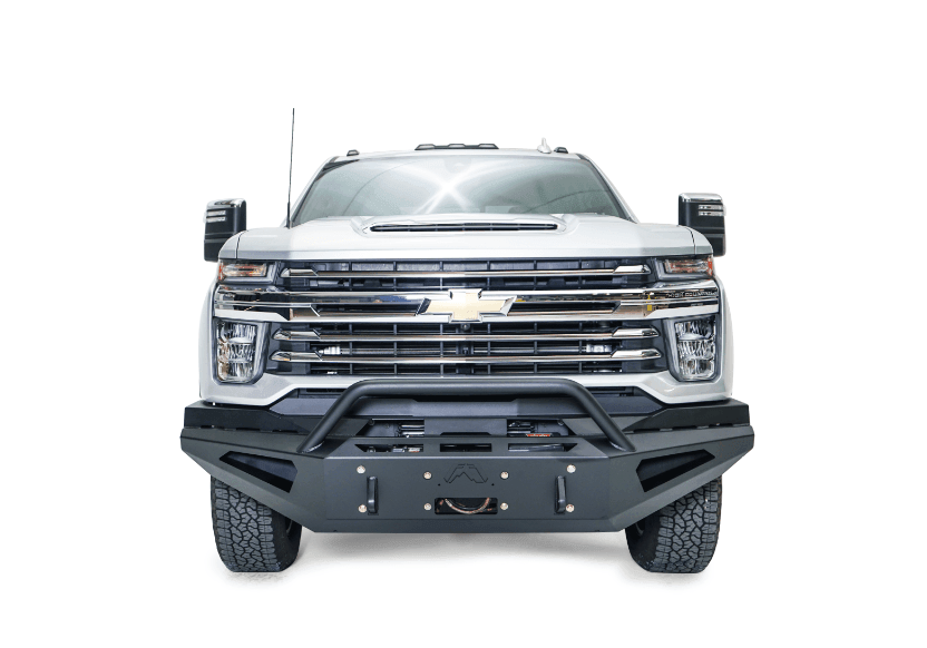 Fab Fours CH20 - RS4962 - 1 Chevy Silverado 2500/3500 HD 2020 - 2023 Red Steel Front Winch Bumper Pre - Runner Guard - Rugged Truck Gear