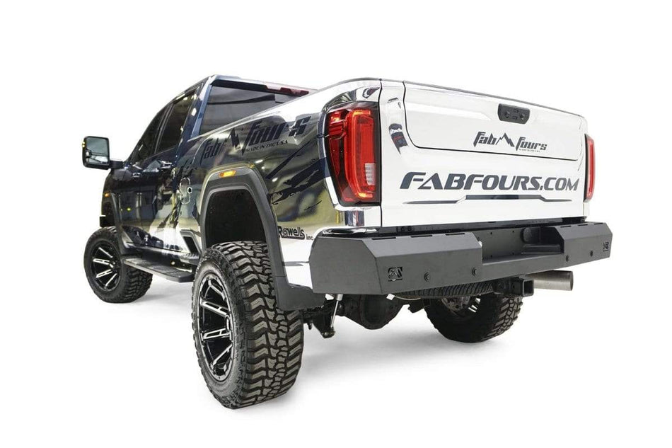 Fab Fours CH20 - RT4950 - 1 GMC Sierra 2500/3500 HD 2020 - 2024 Red Steel Rear Bumper - Rugged Truck Gear