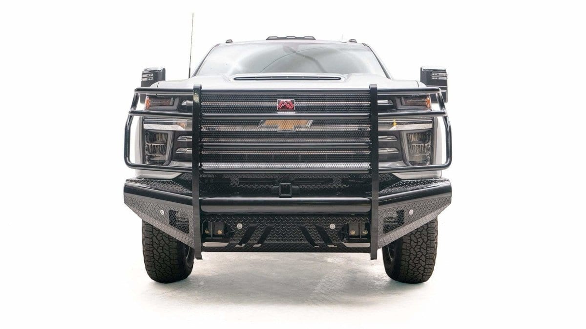Fab Fours CH20 - S4960 - 1 Chevy Silverado 2500/3500 HD 2020 - 2023 Black Steel Front Bumper Full Guard Sensor - Rugged Truck Gear