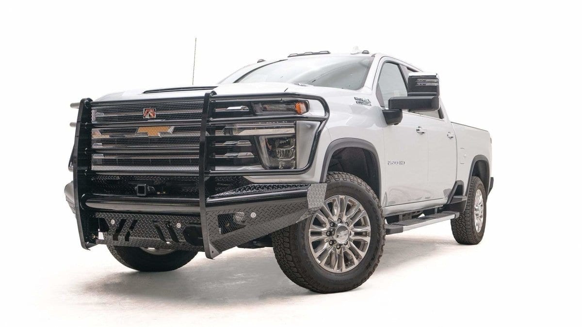 Fab Fours CH20 - S4960 - 1 Chevy Silverado 2500/3500 HD 2020 - 2023 Black Steel Front Bumper Full Guard Sensor - Rugged Truck Gear