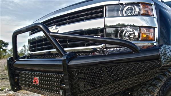 Fab Fours CH20 - S4962 - 1 Chevy Silverado 2500/3500 HD 2020 - 2023 Black Steel Front Bumper Pre - Runner Guard Sensor - Rugged Truck Gear