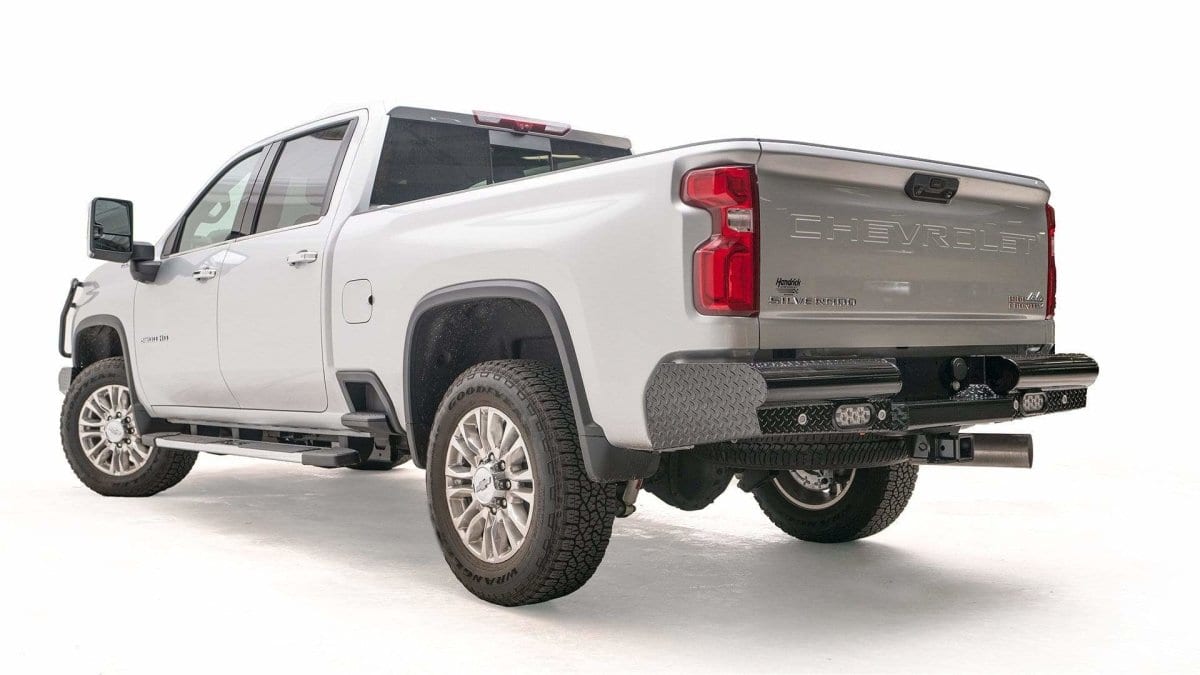 Fab Fours CH20 - T4950 - 1 GMC Sierra 2500/3500 HD 2020 - 2024 Black Steel Rear Bumper - Rugged Truck Gear