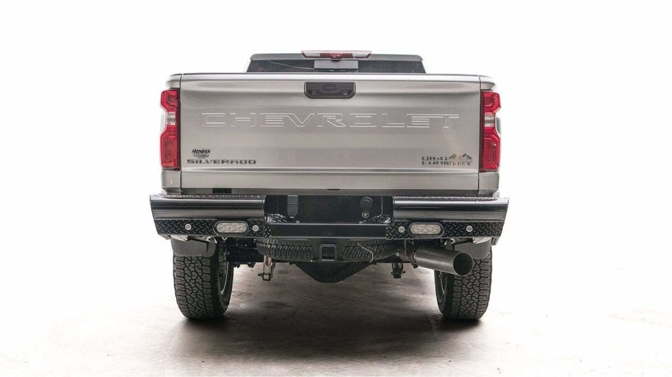 Fab Fours CH20 - T4950 - 1 GMC Sierra 2500/3500 HD 2020 - 2024 Black Steel Rear Bumper - Rugged Truck Gear