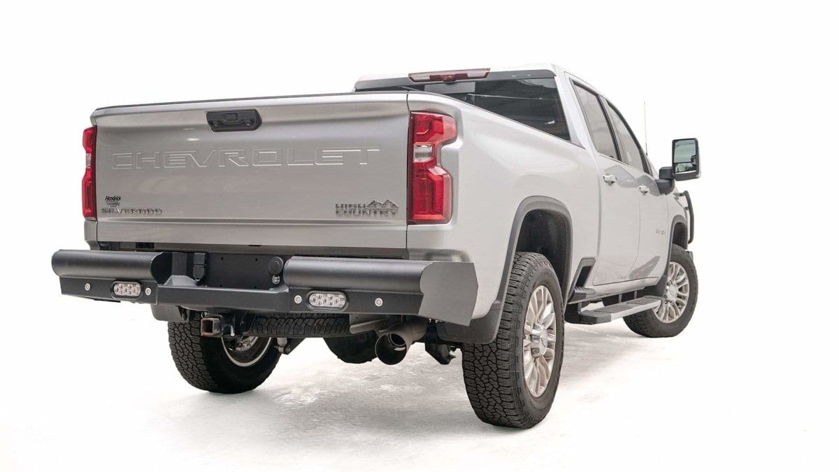 Fab Fours CH20 - U4950 - 1 GMC Sierra 2500/3500 HD 2020 - 2024 Black Steel Elite Rear Bumper - Rugged Truck Gear
