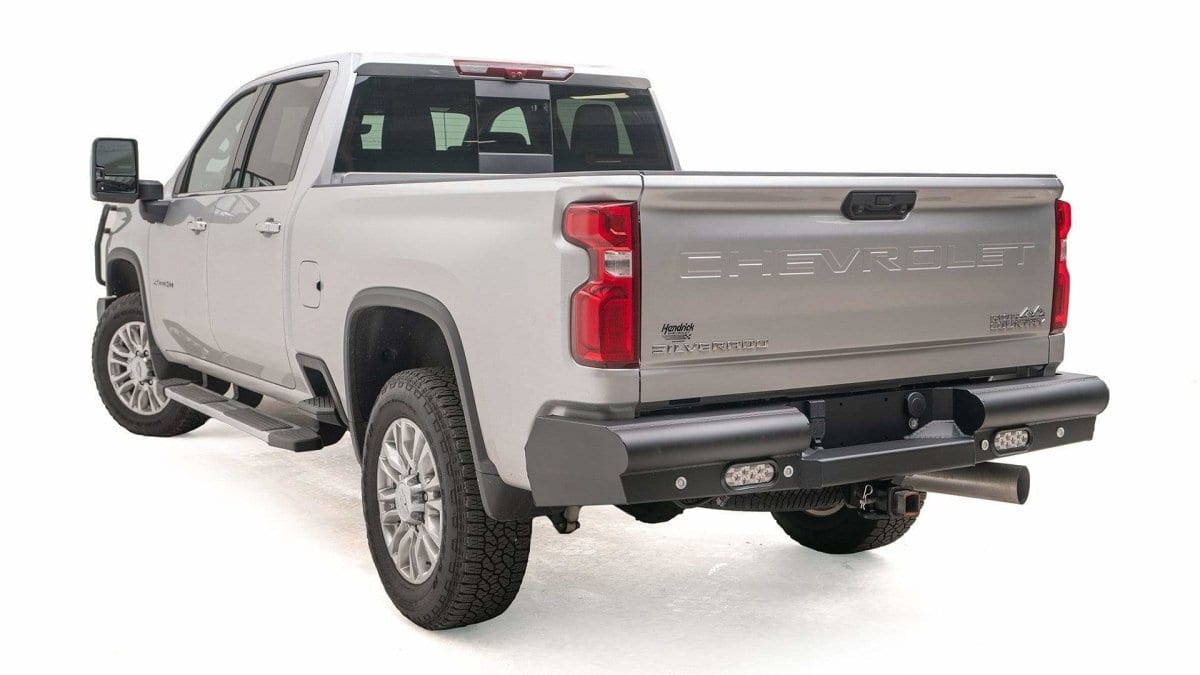 Fab Fours CH20 - U4950 - 1 GMC Sierra 2500/3500 HD 2020 - 2024 Black Steel Elite Rear Bumper - Rugged Truck Gear