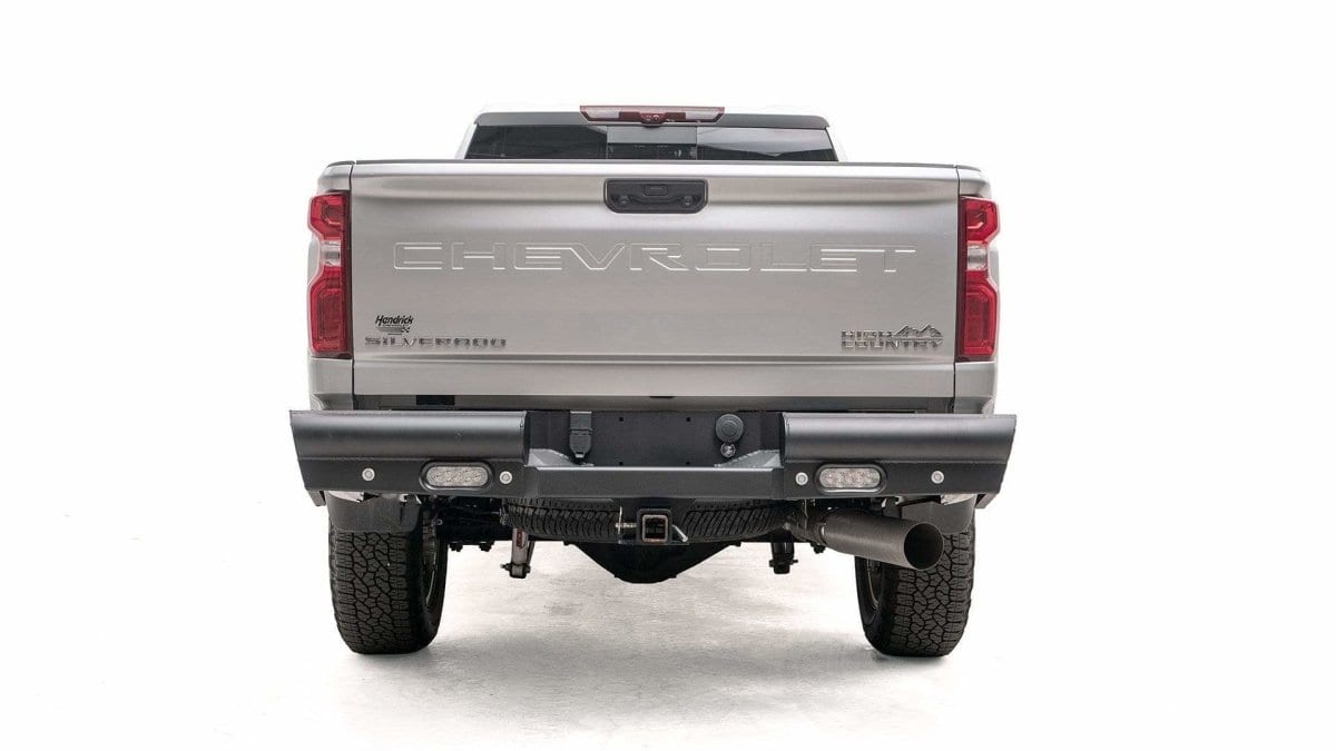Fab Fours CH20 - U4950 - 1 GMC Sierra 2500/3500 HD 2020 - 2024 Black Steel Elite Rear Bumper - Rugged Truck Gear