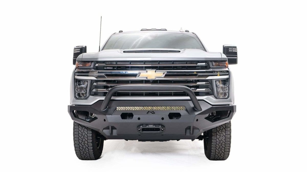 Fab Fours CH20-X4952-1 2020-2021 Chevy Silverado 2500/3500 HD Matrix Front Bumper Winch Ready Pre-Runner Guard-BumperStock