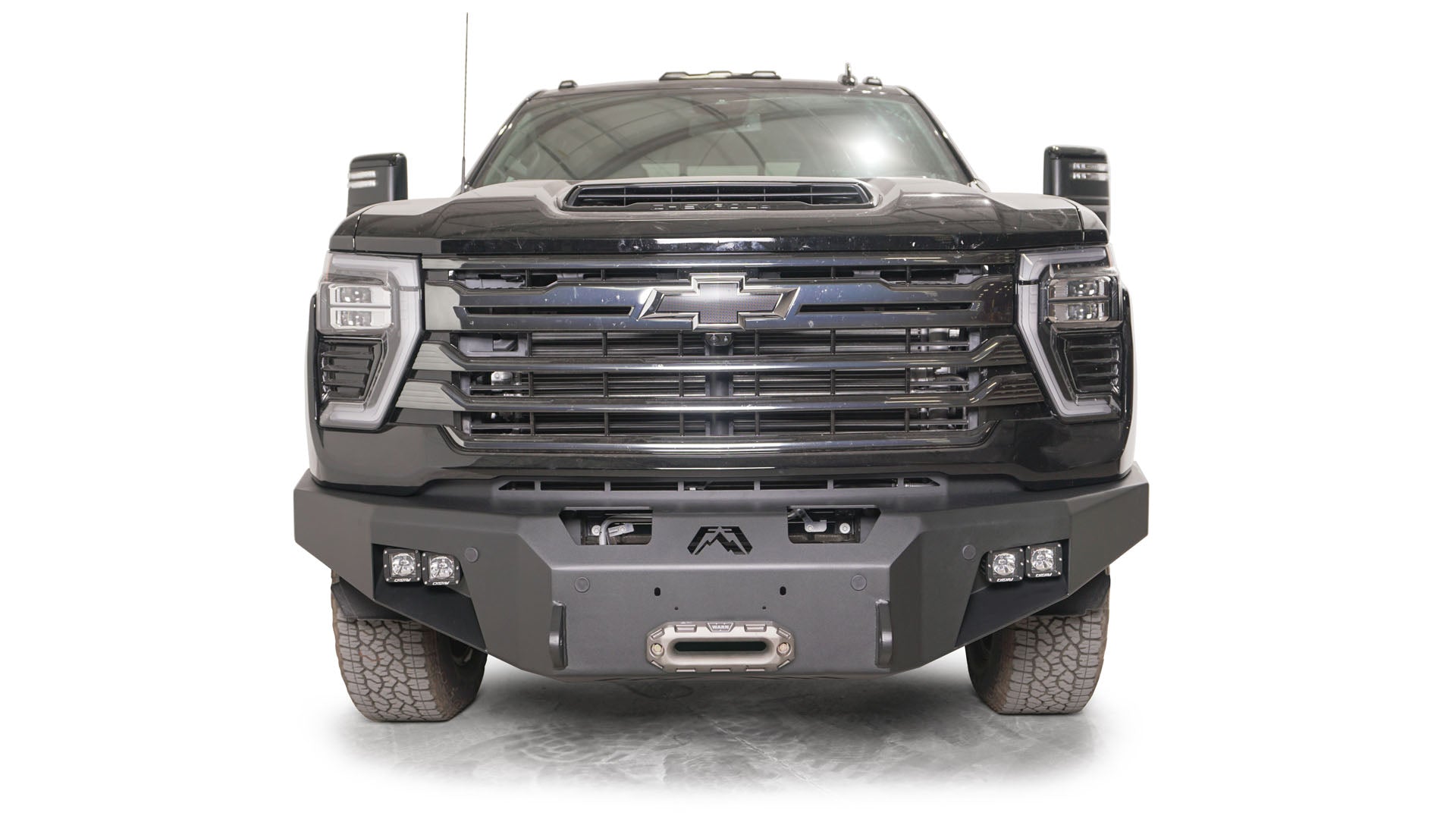 Fab Fours CH24 - A6151 - 1 2024 Chevy Silverado 2500/3500 HD New Premium Front Bumper Winch Ready No Guard - Rugged Truck Gear