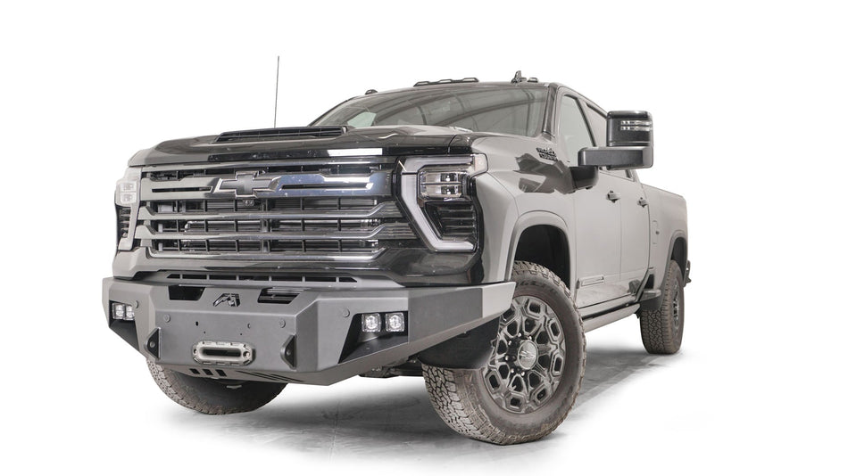 Fab Fours CH24 - A6151 - 1 2024 Chevy Silverado 2500/3500 HD New Premium Front Bumper Winch Ready No Guard - Rugged Truck Gear
