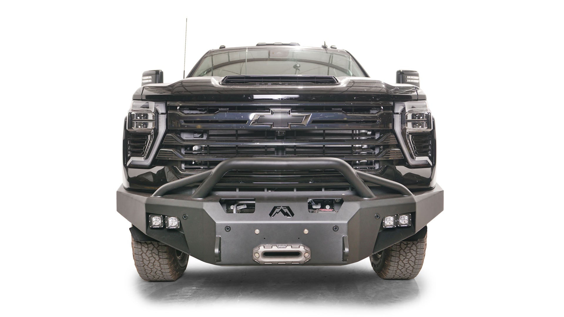 Fab Fours CH24 - A6152 - 1 2024 Chevy Silverado 2500/3500 HD New Premium Front Bumper Winch Ready Pre - Runner Guard - Rugged Truck Gear
