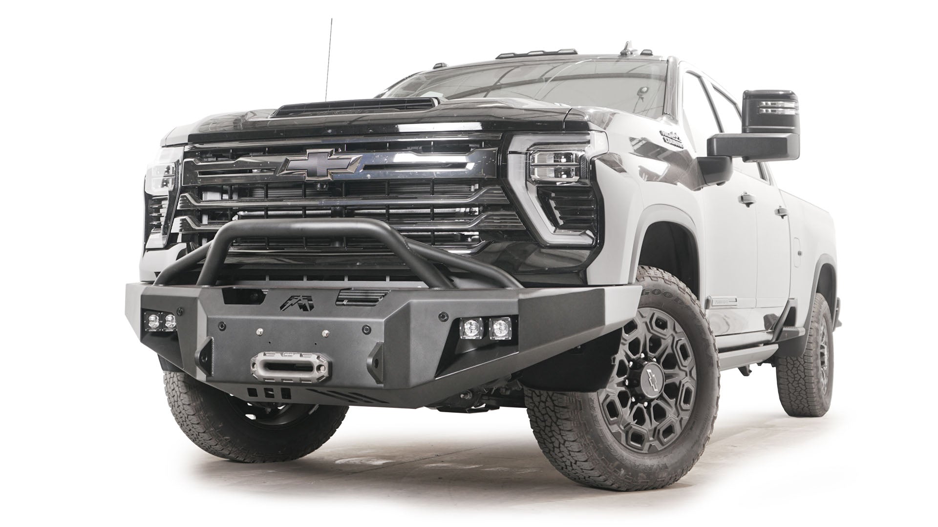 Fab Fours CH24 - A6152 - 1 2024 Chevy Silverado 2500/3500 HD New Premium Front Bumper Winch Ready Pre - Runner Guard - Rugged Truck Gear