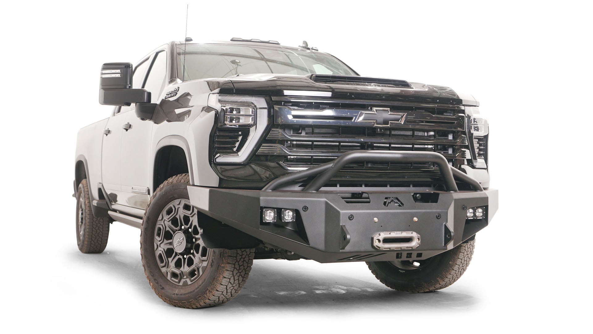 Fab Fours CH24 - A6152 - 1 2024 Chevy Silverado 2500/3500 HD New Premium Front Bumper Winch Ready Pre - Runner Guard - Rugged Truck Gear