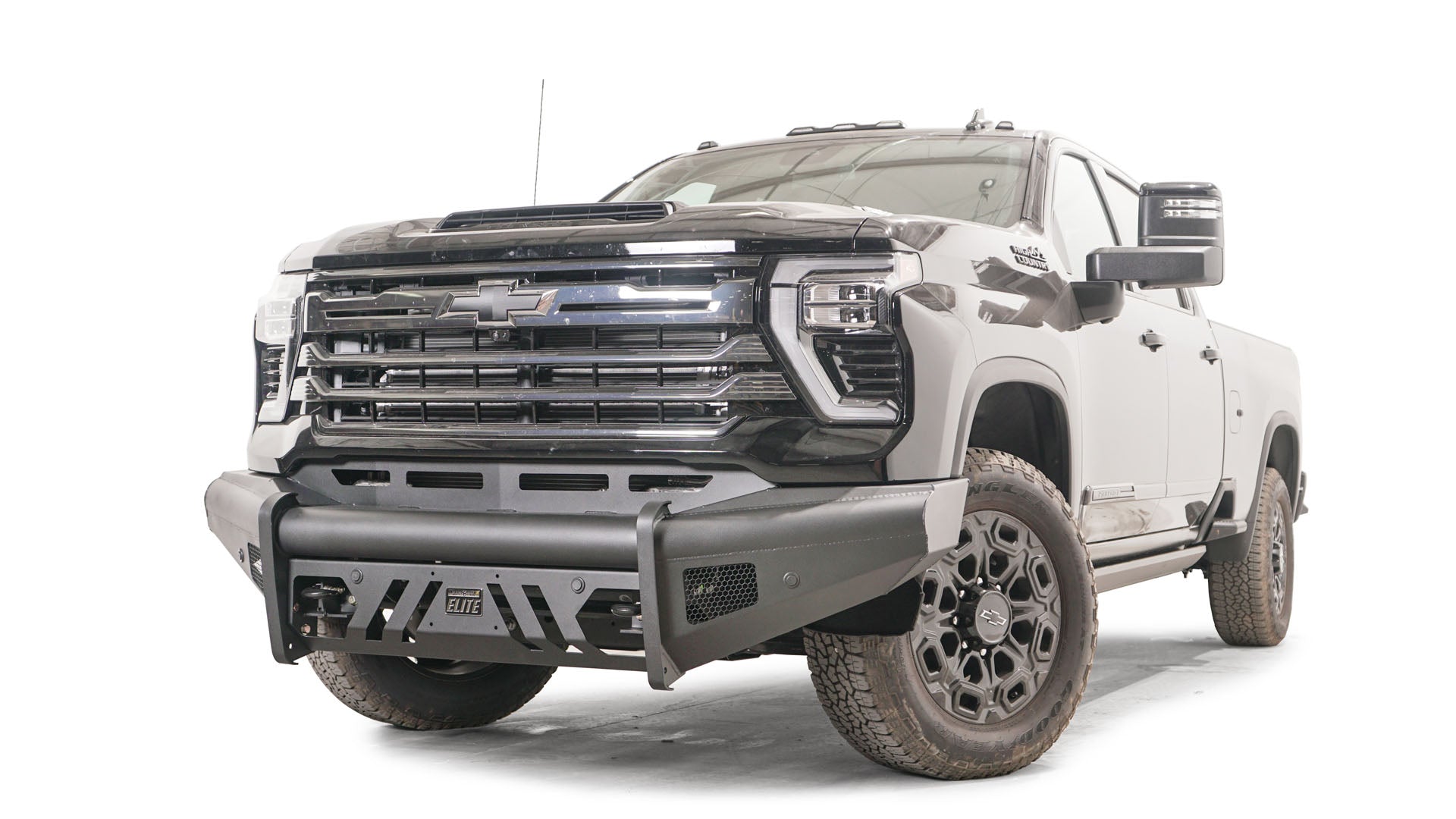 Fab Fours CH24 - Q6161 - 1 2024 Chevy Silverado 2500/3500 HD Black Steel Elite Front Bumper No Guard - Rugged Truck Gear