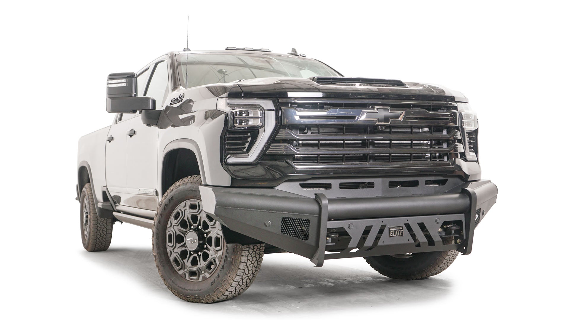 Fab Fours CH24 - Q6161 - 1 2024 Chevy Silverado 2500/3500 HD Black Steel Elite Front Bumper No Guard - Rugged Truck Gear