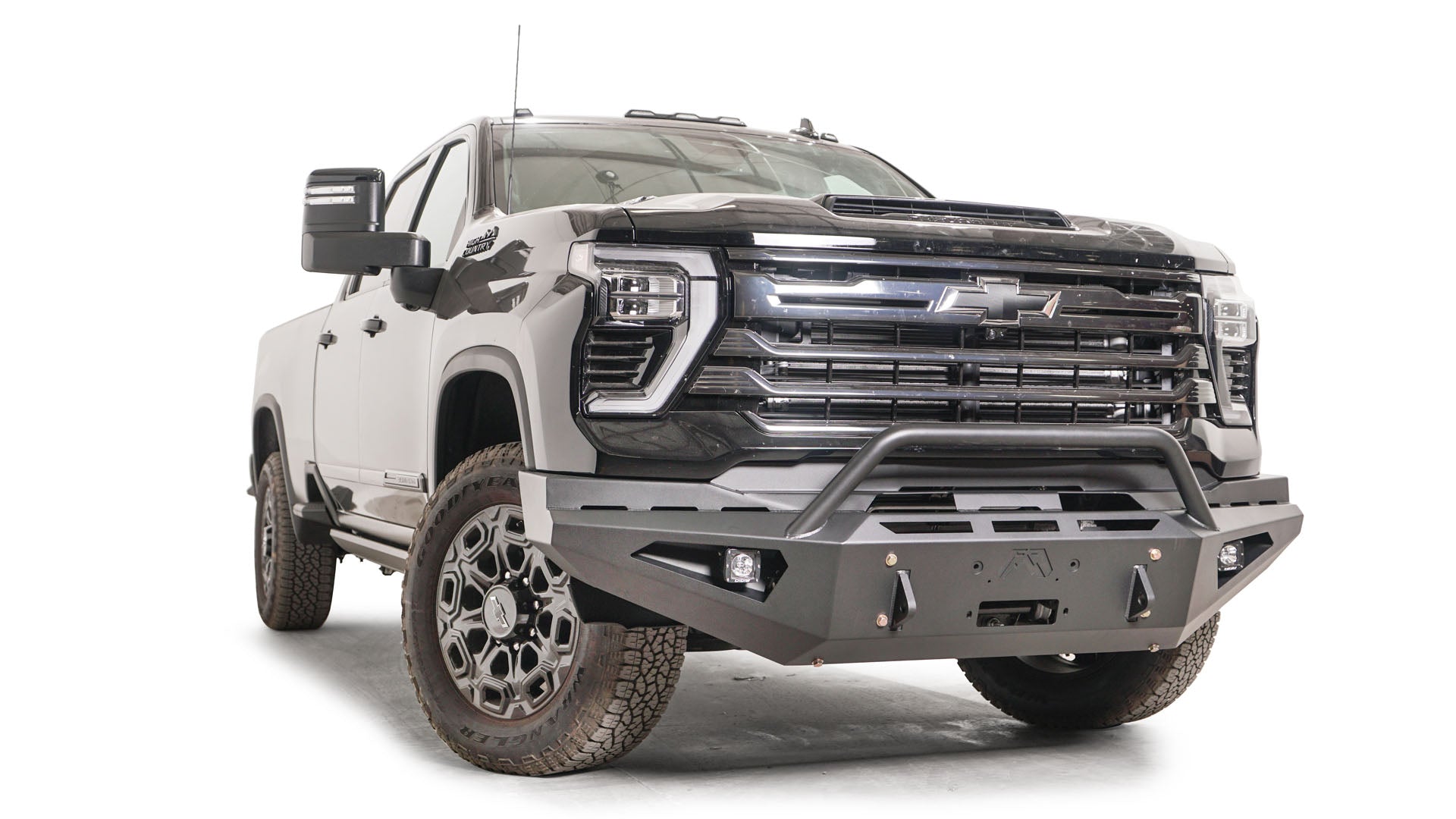 Fab Fours CH24 - RS6162 - 1 Chevy Silverado 2500/3500 HD 2024 Red Steel Front Winch Bumper Pre - Runner Guard - Rugged Truck Gear