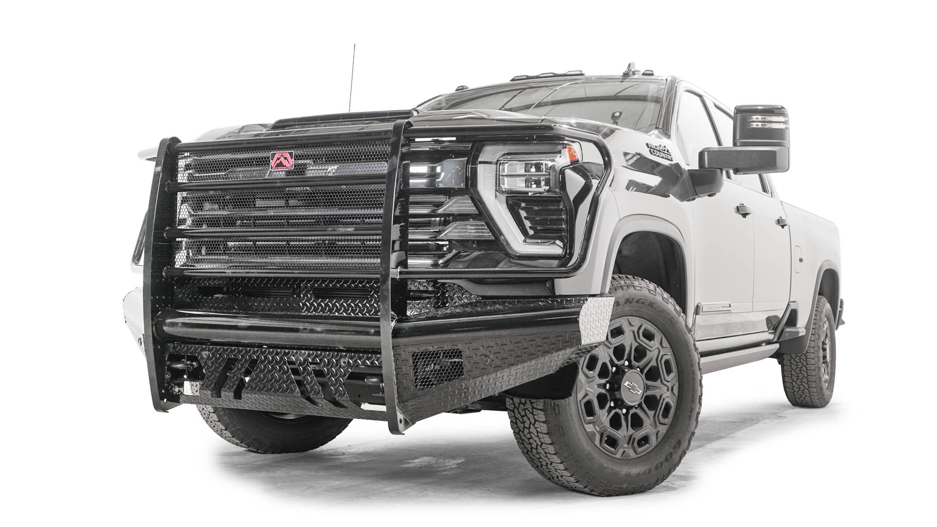Fab Fours CH24 - S6160 - 1 Chevy Silverado 2500/3500 HD 2024 Black Steel Front Bumper Full Guard - Rugged Truck Gear