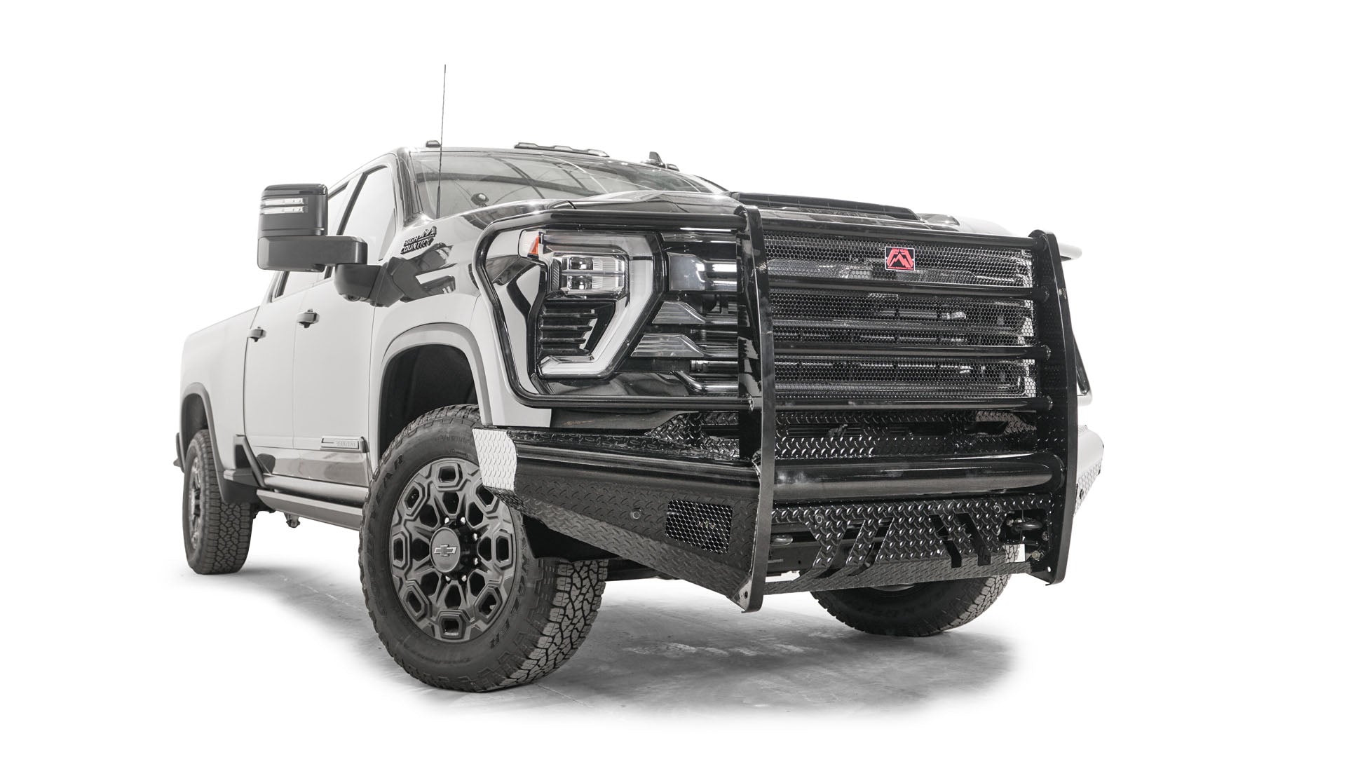 Fab Fours CH24 - S6160 - 1 Chevy Silverado 2500/3500 HD 2024 Black Steel Front Bumper Full Guard - Rugged Truck Gear