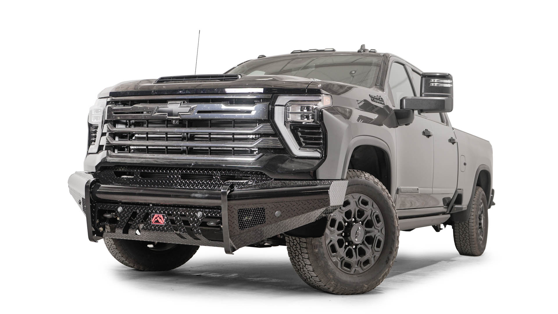 Fab Fours CH24 - S6161 - 1 Chevy Silverado 2500/3500 HD 2024 Black Steel Front Bumper No Guard - Rugged Truck Gear