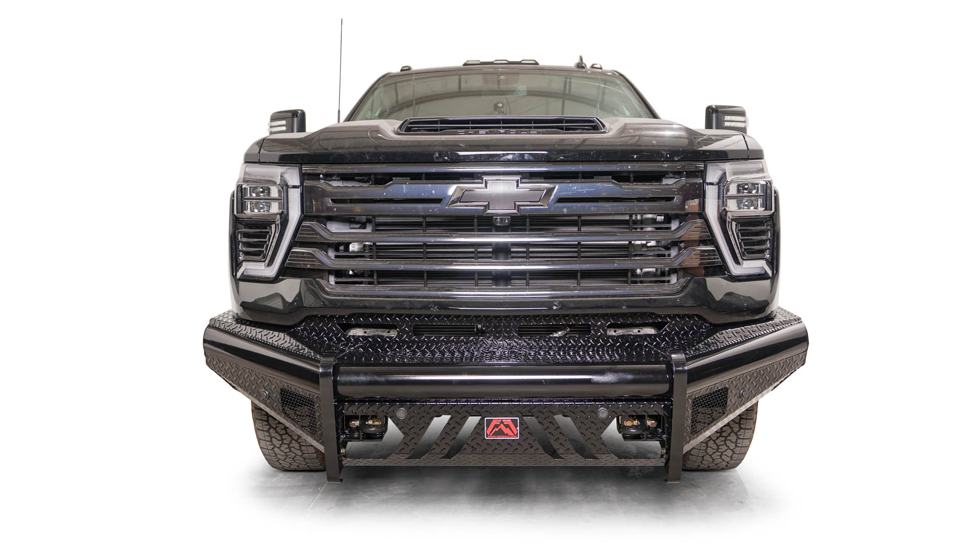 Fab Fours CH24 - S6161 - 1 Chevy Silverado 2500/3500 HD 2024 Black Steel Front Bumper No Guard - Rugged Truck Gear