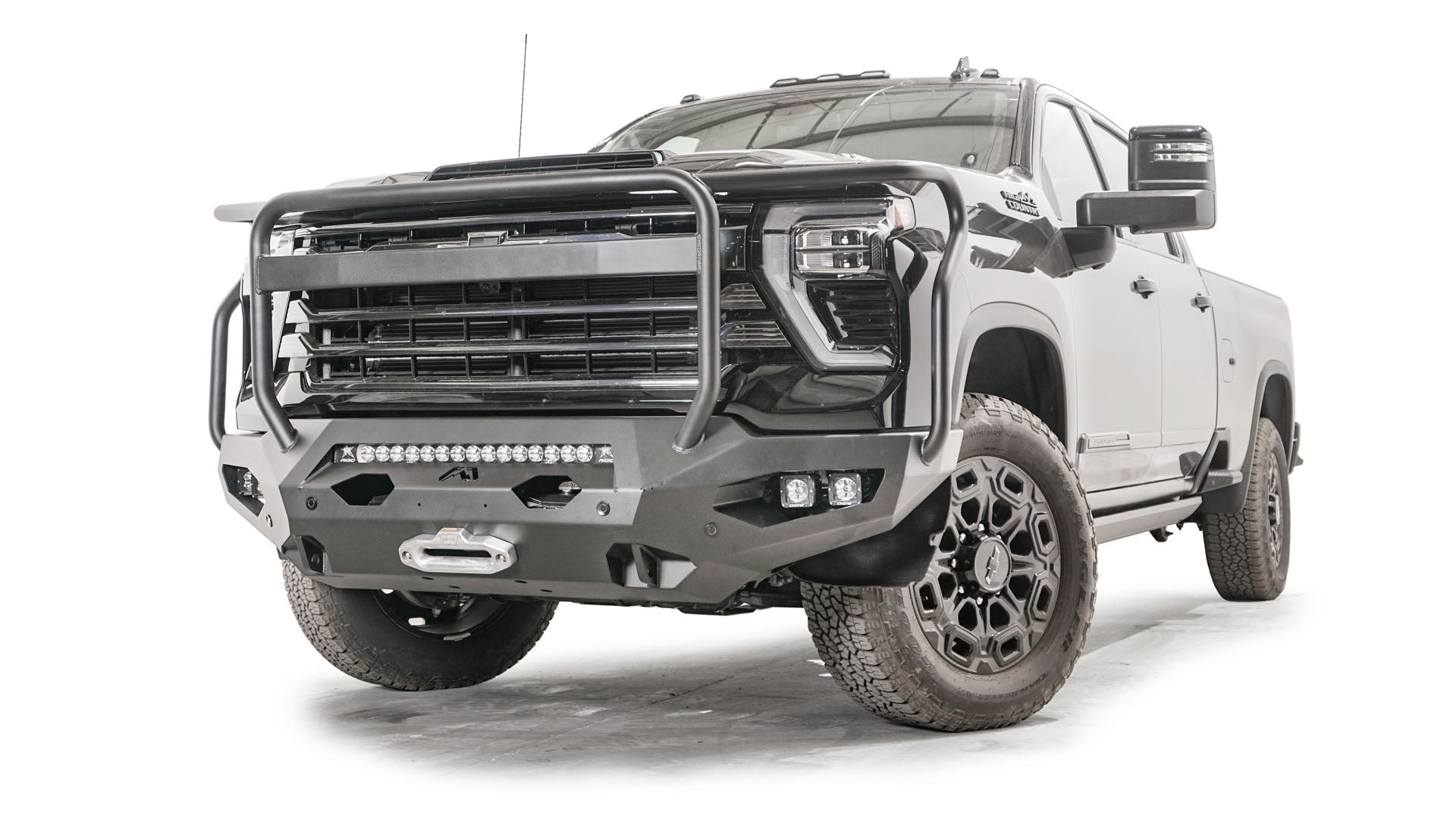 Fab Fours CH24 - X6150 - 1 2024 Chevy Silverado 2500/3500 HD Matrix Front Bumper Winch Ready Full Guard - Rugged Truck Gear