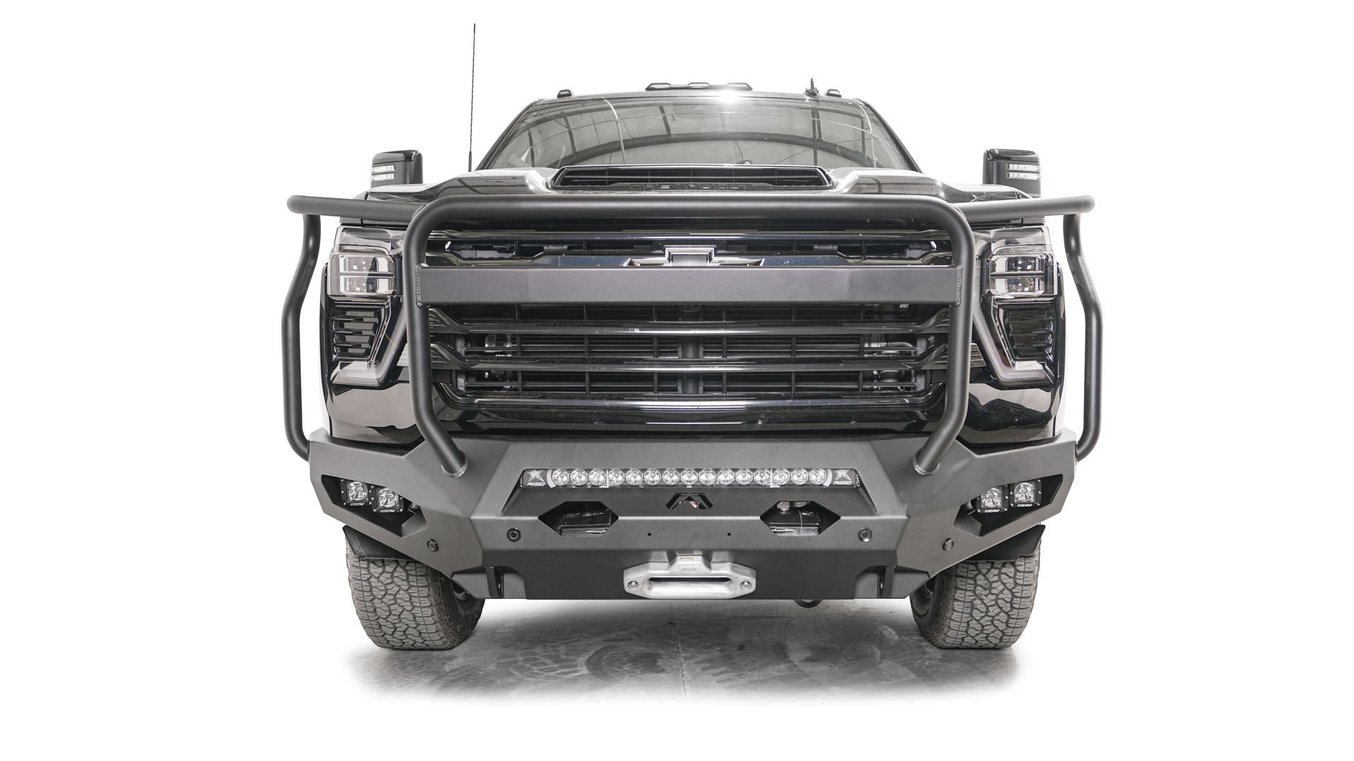 Fab Fours CH24 - X6150 - 1 2024 Chevy Silverado 2500/3500 HD Matrix Front Bumper Winch Ready Full Guard - Rugged Truck Gear