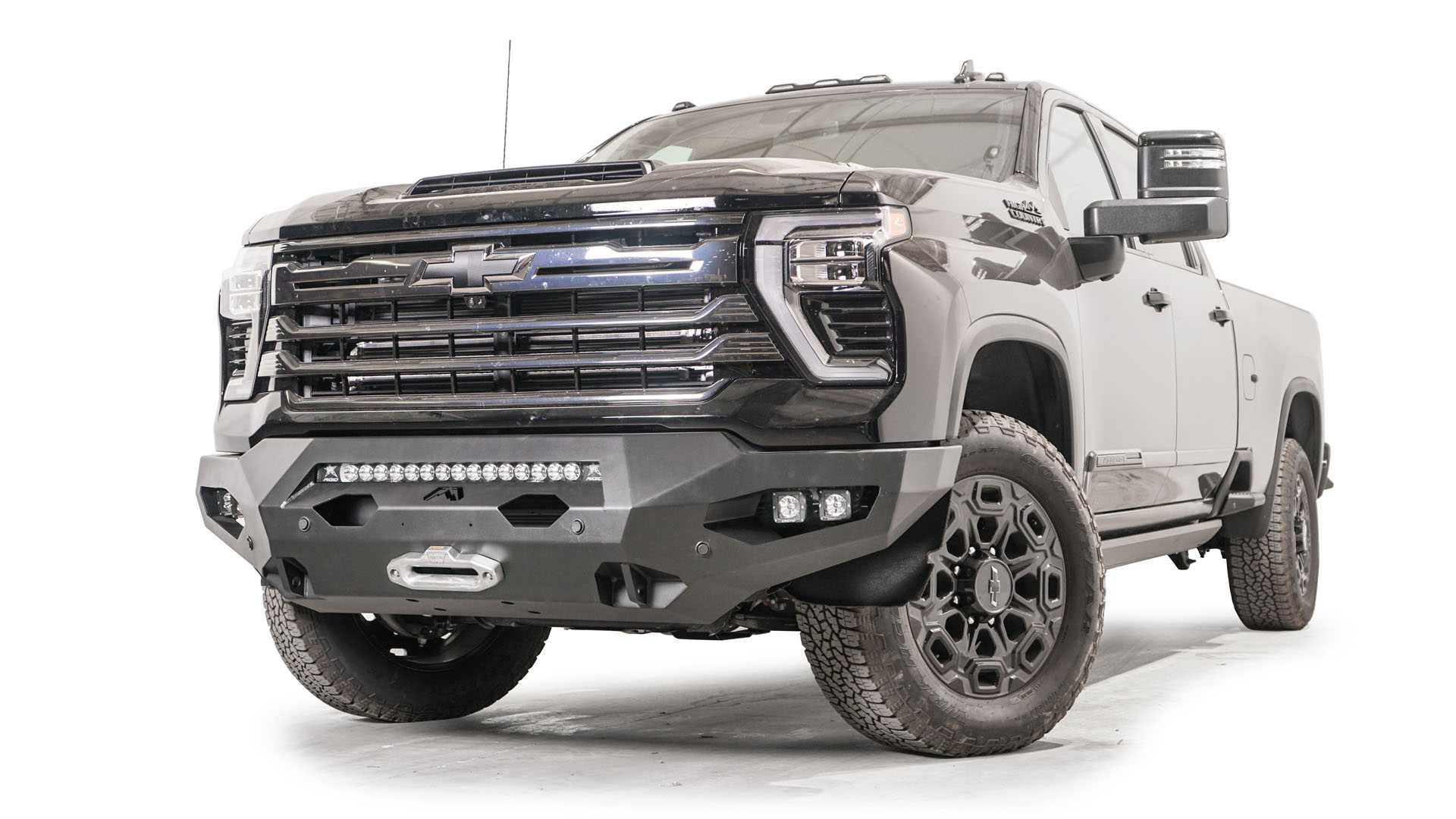 Fab Fours CH24 - X6151 - 1 2024 Chevy Silverado 2500/3500 HD Matrix Front Bumper Winch Ready No Guard - Rugged Truck Gear