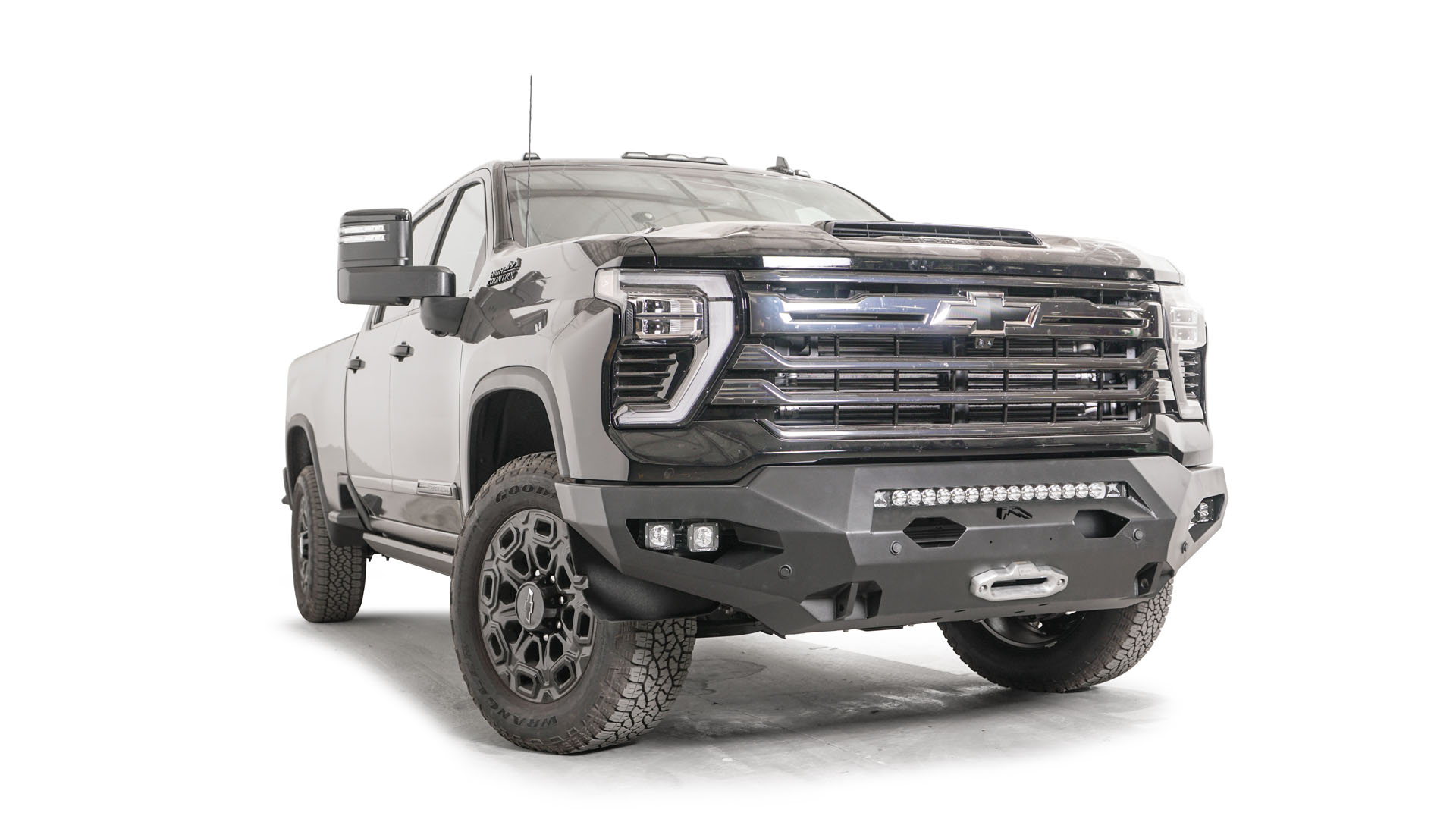 Fab Fours CH24 - X6151 - 1 2024 Chevy Silverado 2500/3500 HD Matrix Front Bumper Winch Ready No Guard - Rugged Truck Gear