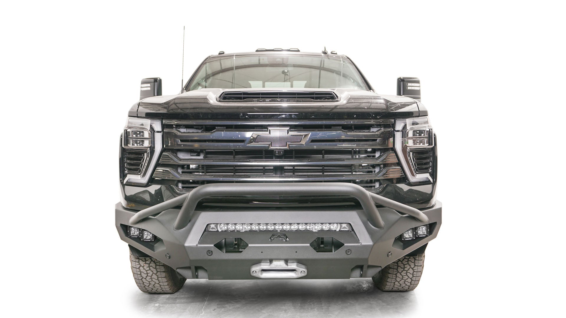 Fab Fours CH24 - X6152 - 1 2024 Chevy Silverado 2500/3500 HD Matrix Front Bumper Winch Ready Pre - Runner Guard - Rugged Truck Gear