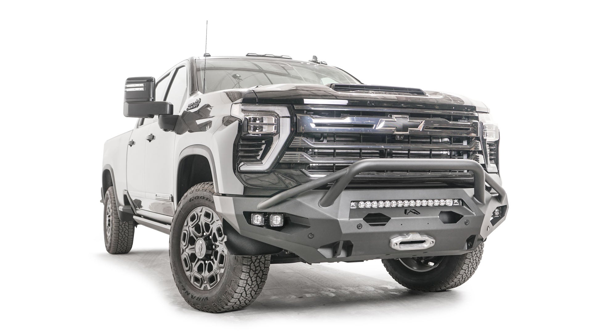Fab Fours CH24 - X6152 - 1 2024 Chevy Silverado 2500/3500 HD Matrix Front Bumper Winch Ready Pre - Runner Guard - Rugged Truck Gear