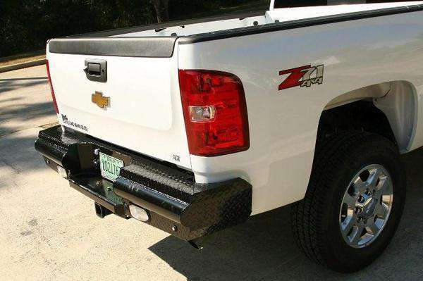 Fab Fours CH99 - T1250 - 1 GMC Sierra 2500/3500 HD 2003 - 2007 Black Steel Rear Bumper - Rugged Truck Gear