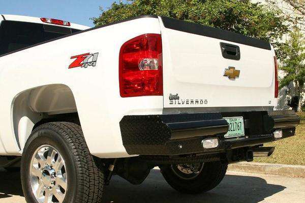 Fab Fours CH99 - T1250 - 1 GMC Sierra 2500/3500 HD 2003 - 2007 Black Steel Rear Bumper - Rugged Truck Gear