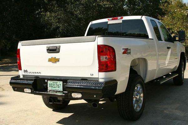 Fab Fours CH99 - T1250 - 1 GMC Sierra 2500/3500 HD 2003 - 2007 Black Steel Rear Bumper - Rugged Truck Gear