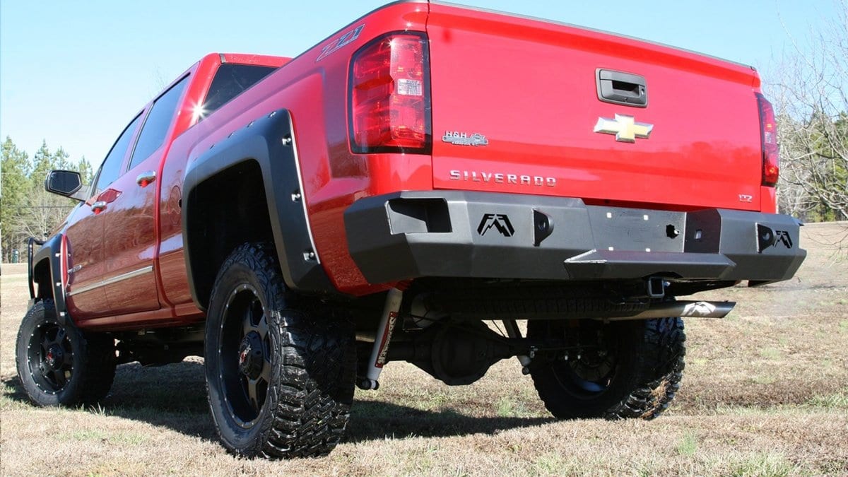 Fab Fours CS07 - W1850 - 1 2007 - 2013 Chevy Silverado 1500 Premium Rear Bumper Non - Sensor - Rugged Truck Gear