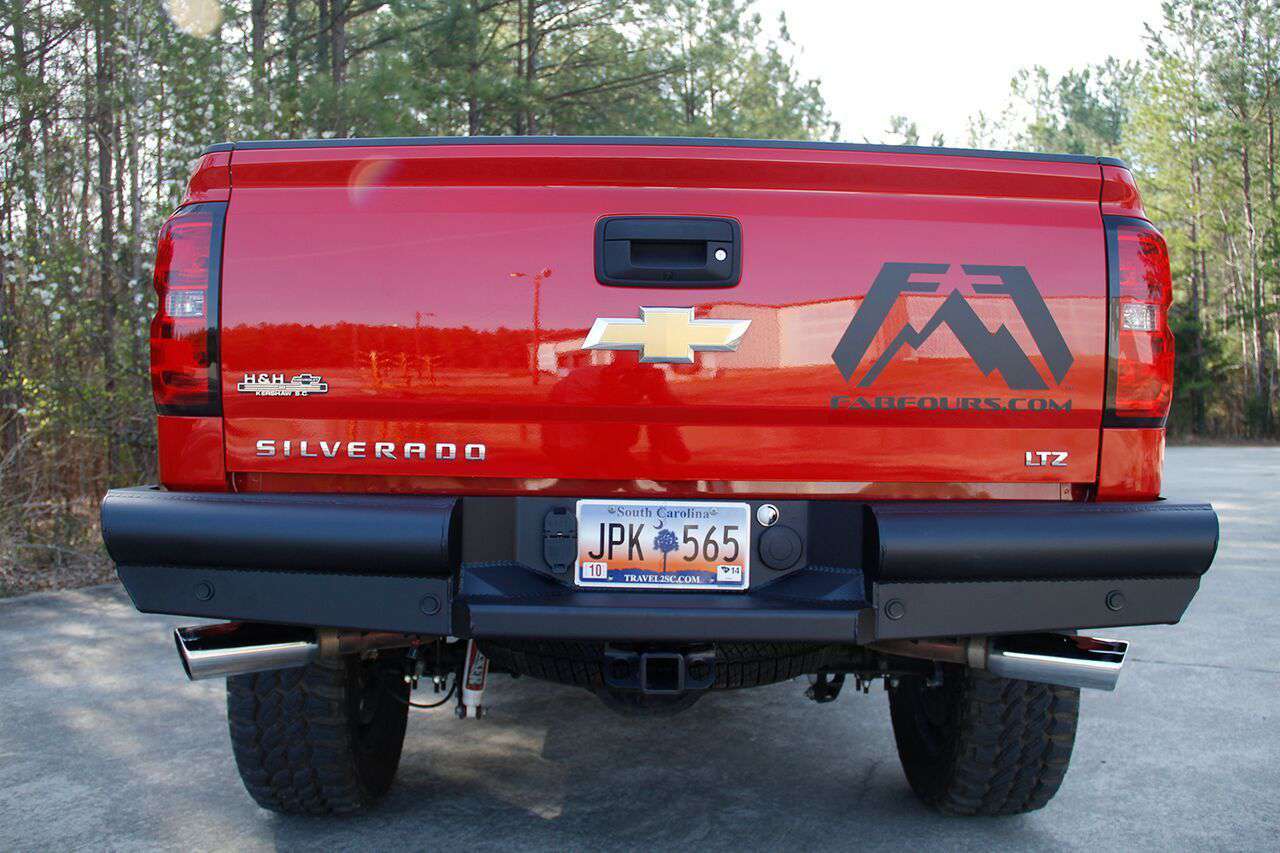 Fab Fours CS14 - U3150 - 1 2014 - 2018 Chevy Silverado 1500 Black Steel Elite Rear Bumper - Rugged Truck Gear