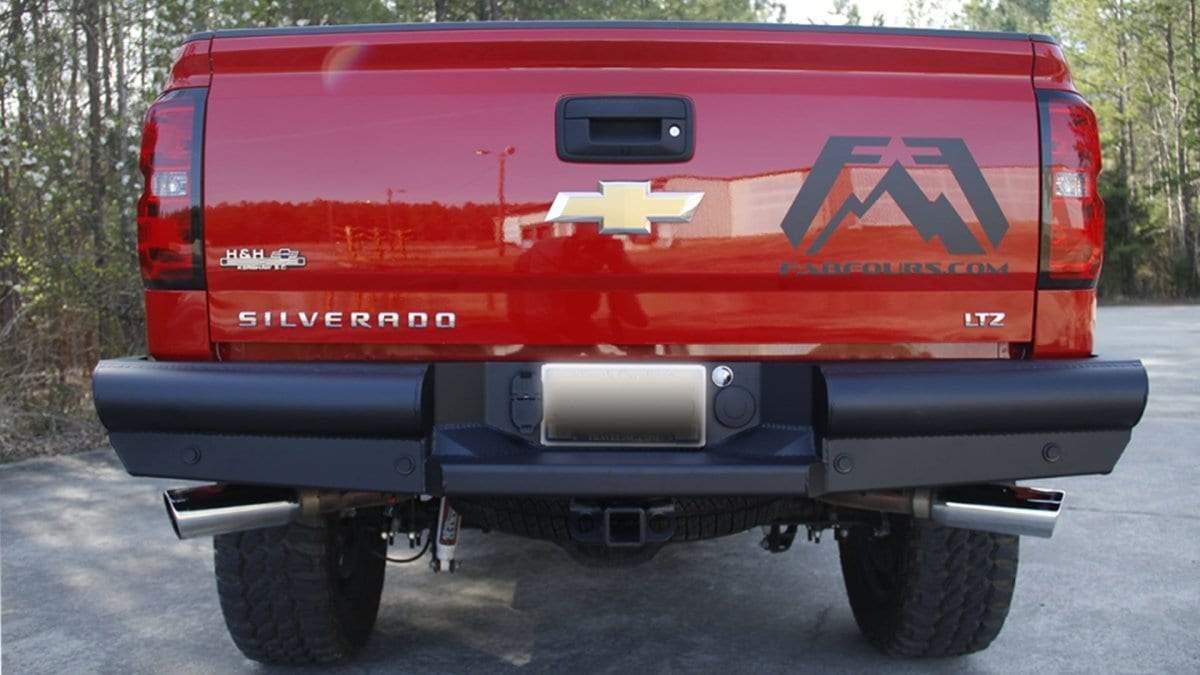 Fab Fours CS14 - U3150 - 1 2014 - 2018 GMC Sierra 1500 Black Steel Elite Rear Bumper - Rugged Truck Gear