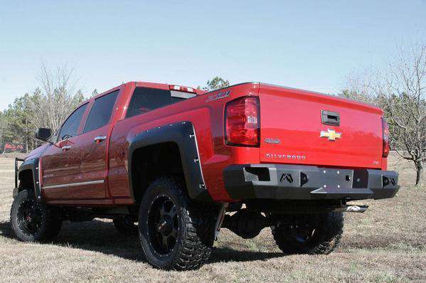 Fab Fours CS14 - W3150 - 1 2014 - 2018 Chevy Silverado 1500 Premium Rear Bumper Non - Sensor - Rugged Truck Gear