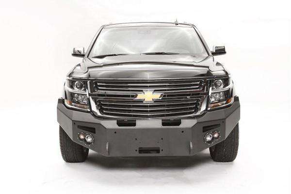 Fab Fours CS15-F3551-1 Chevy Suburban 2015-2020 Premium Front Bumper Sensor Winch Ready No Guard-BumperStock