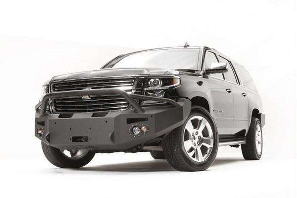 Fab Fours CS15 - F3552 - 1 Chevy Suburban 2015 - 2020 Premium Front Bumper Sensor Winch Ready Pre - Runner Guard - Rugged Truck Gear